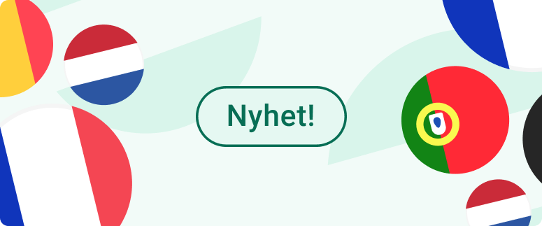 Bild p&aring; flaggor med texten "Nyhet"